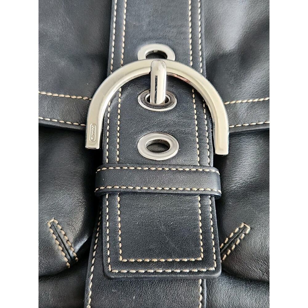 Coach 9434 Vintage Y2K Soho Black Leather Shoulder Bag w/Contrast Stitching - Picture 8 of 13